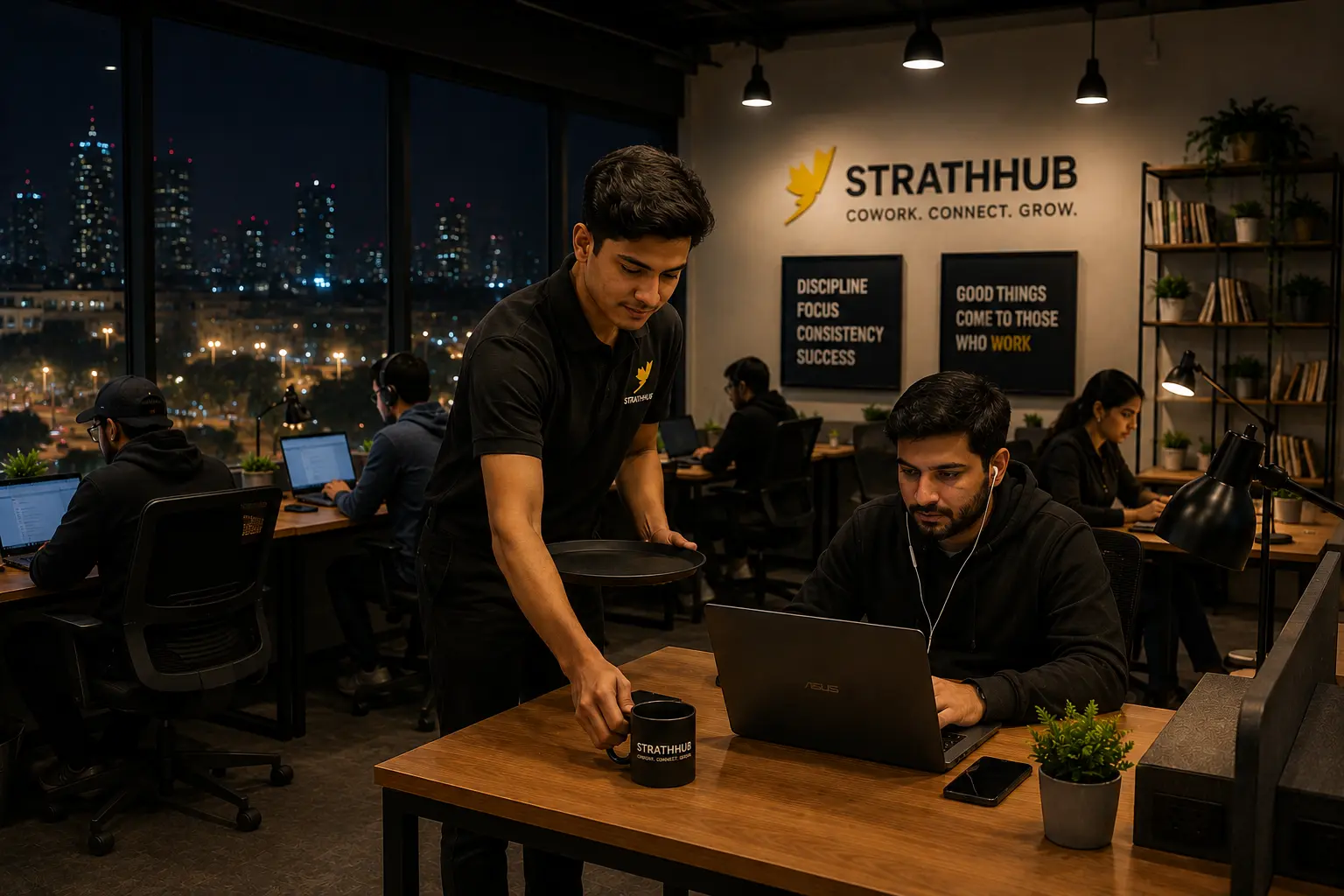 night shift coworking space Karachi